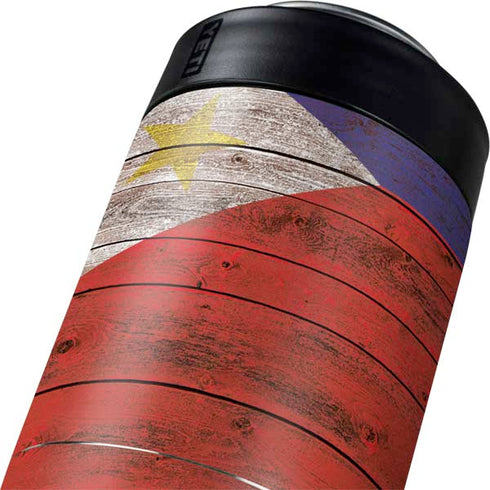 Philippines Flag Dark Wood Yeti Colster Can Insulator  Skin
